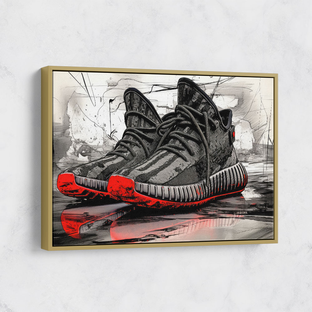 Yeezy Boost 350 Sneakers Graffiti Style 2 Wall Art